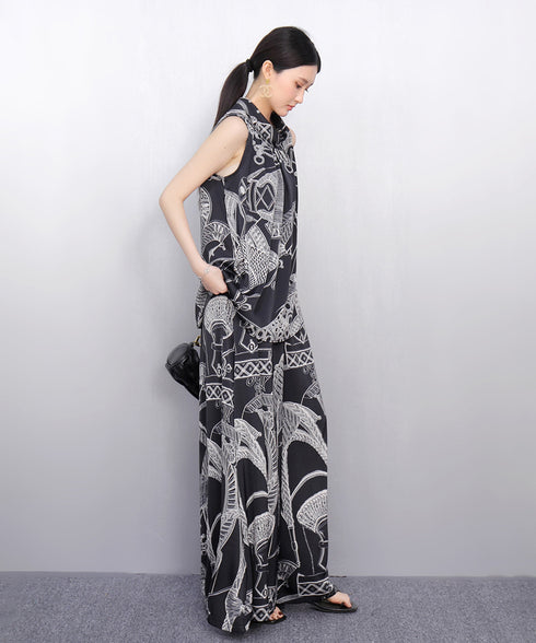 Geo Botanical Top & Pants Co-ord